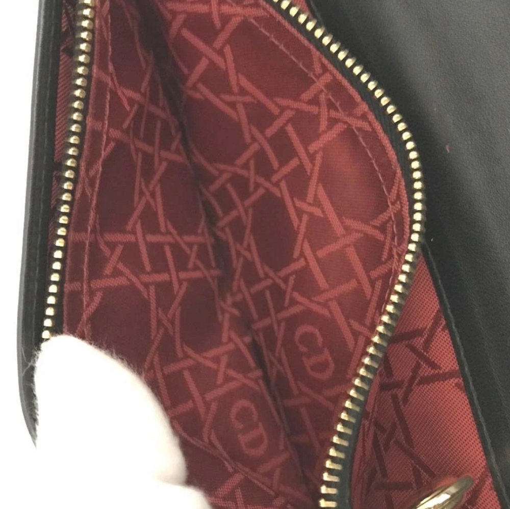 Christian Dior Black & Red Cannage Patent Leather Long Wallet (EUC)COA❤️🖤 - Picture 5 of 8